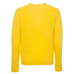 Maglione girocollo giallo in filati di lana