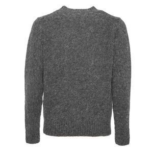 Maglione girocollo grigio in filati di lana