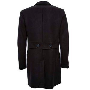 Double-breasted coat in navy blue cloth