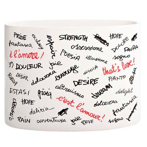 Oval vase with writings