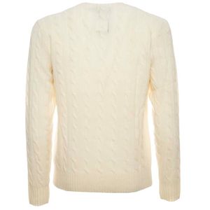 Cable-knit sweater in wool and cashmere Cream