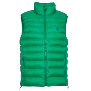 Green padded vest with blue pony