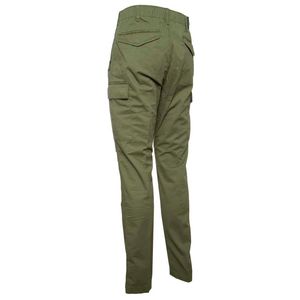 Green cargo trousers with laces