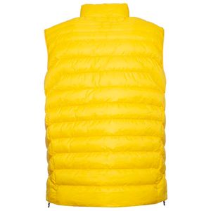 Padded yellow vest with blue pony