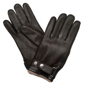 Tumbled leather gloves with cashmere lining