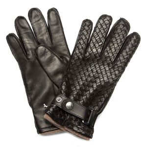 Braided gloves in real leather