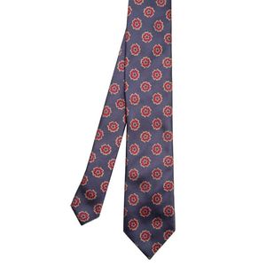 Patterned pure silk tie