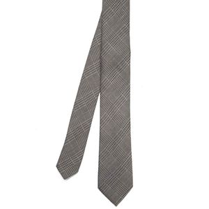 Gray tie with geometric pattern