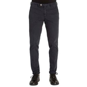 Textured stretch cotton trousers