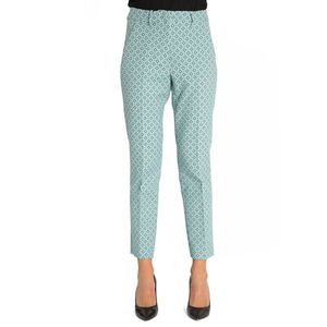 Turquoise trousers in Erica cotton blend