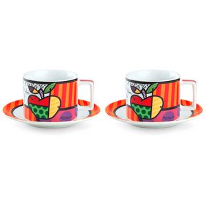 Britto Mela set of cappuccino cups with saucers
