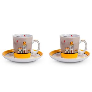Le Casette yellow coffee cups set