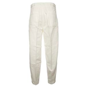 Cotton twill trousers with pleats