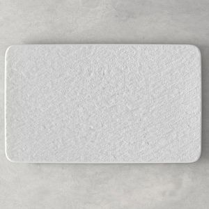 Piatto rettangolare Manufacture Rock Blanc