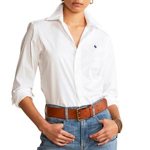Classic Fit Stretch white shirt with pony