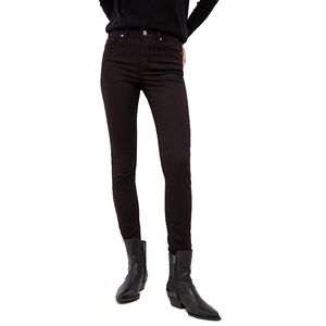 High-waisted black skinny trousers