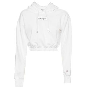 White cropped sweatshirt with elastic