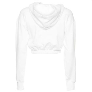 White cropped sweatshirt with elastic