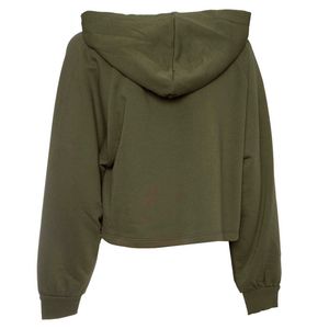 Green cropped hooded sweatshirt