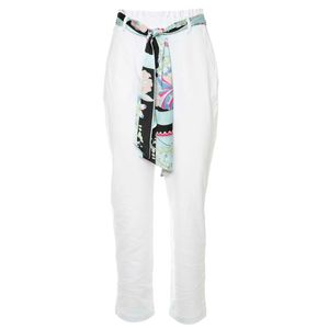 White sports trousers with foulard