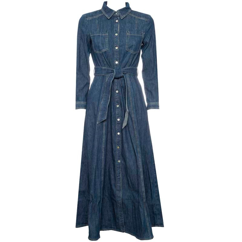 Marella - Chemisier in denim con cintura Lampone su Arteni.it