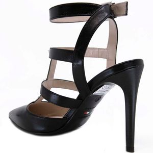 Pointed toe sandal with stones and heel