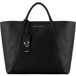 Shopping Bag Tote in black eco-leather