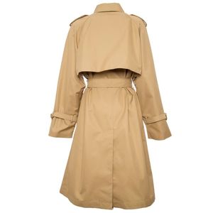 Beige oil drip gabardine trench coat