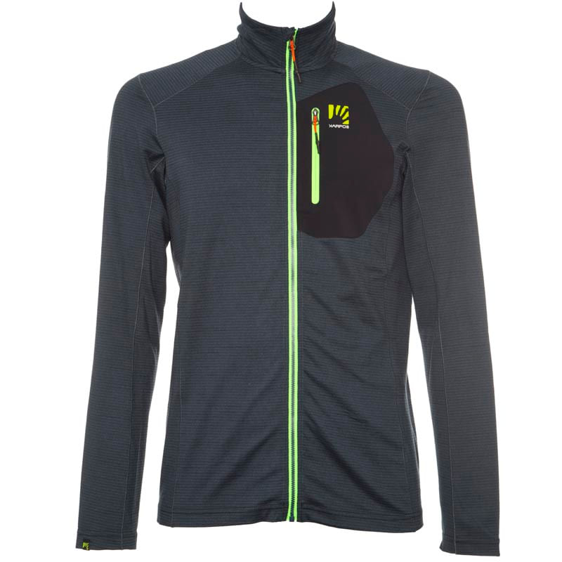 Maglione Uomo Karpos POMEDES In Pile Blu E Nero - Leggero, Con Zip, Perfetto Per Escursionismo E Trekking