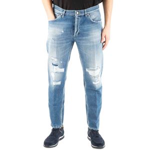 Brighton carrot fit jeans with abrasions