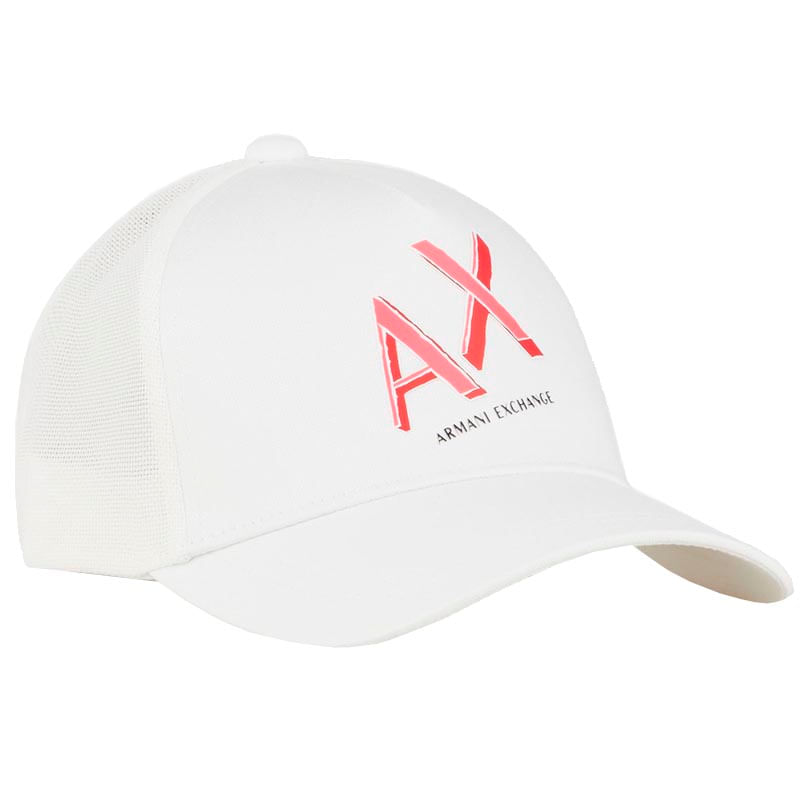 Armani Exchange - White hat with red AX logo on 