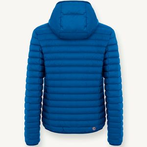 Lightweight electric blue down jacket with hood 1277R