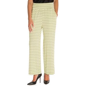 Yellow Pinerolo trousers with floral texture