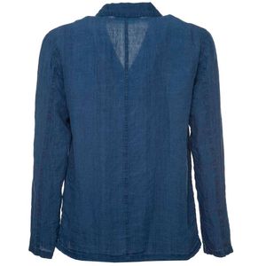 Dafoe blue linen jacket with patch pockets