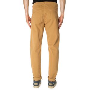 Beige garment-dyed gabardine chino pants
