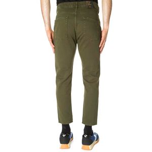Green cropped Yellowstone jeans with abrasions