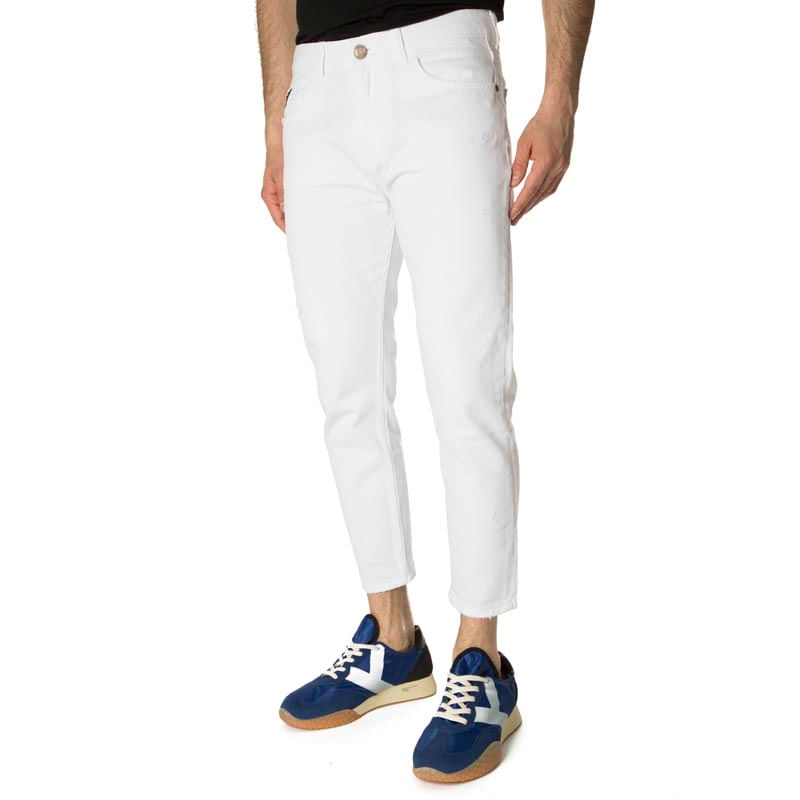 Pont Denim - White Yellowstone jeans with abrasions on Arteni.it