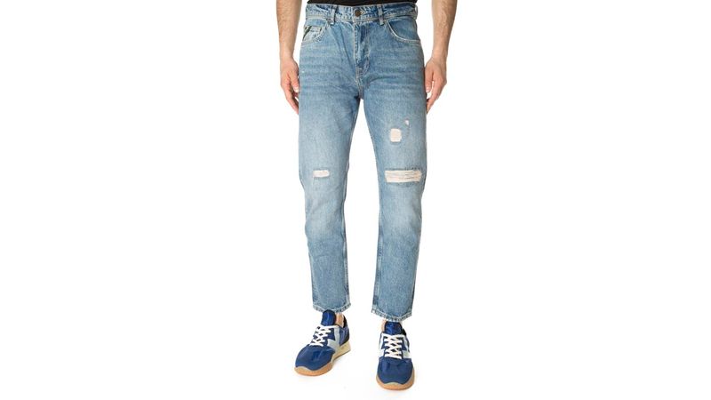 Pont Denim - Yellowstone cropped faded jeans with abrasions on 