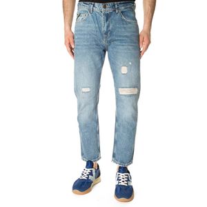 Jeans Yellowstone cropped scolorito con abrasioni