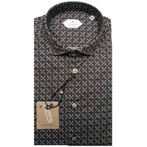 Simo cotton shirt with all-over geometric pattern