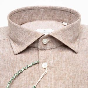 Solid color linen and cotton shirt