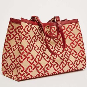 Shopper bag in jacquard fabric with logo
