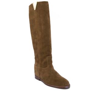 Brown velor boot in suede