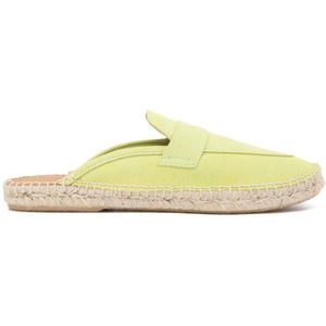 Moccasin slipper in Pistachio leather and rope
