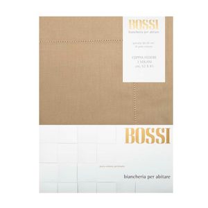 Coppia di federe 3 Volani 83x52 Marrone 0188