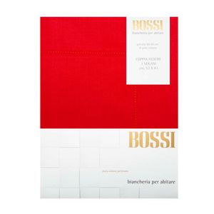 Coppia di federe 3 Volani 83x52 Rosse 0007