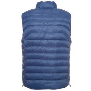 Blue padded vest with pink pony