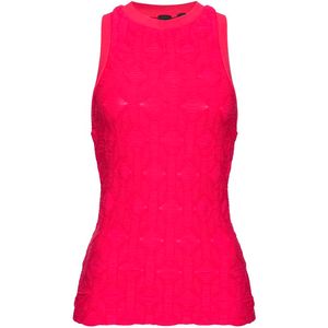 Embossed top in fuchsia viscose jersey