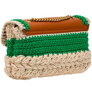 Mini Love Bag Puff in crochet verde