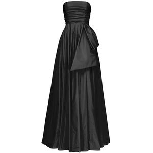Long black taffeta dress